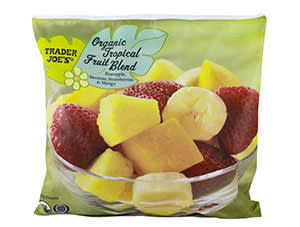 Organic Tropical Fruit Blend product package (Trader Joe’s)