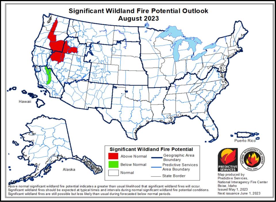 Wildland fire danger is elevated across central and southeastern grassland of Oregon heading into the summer.