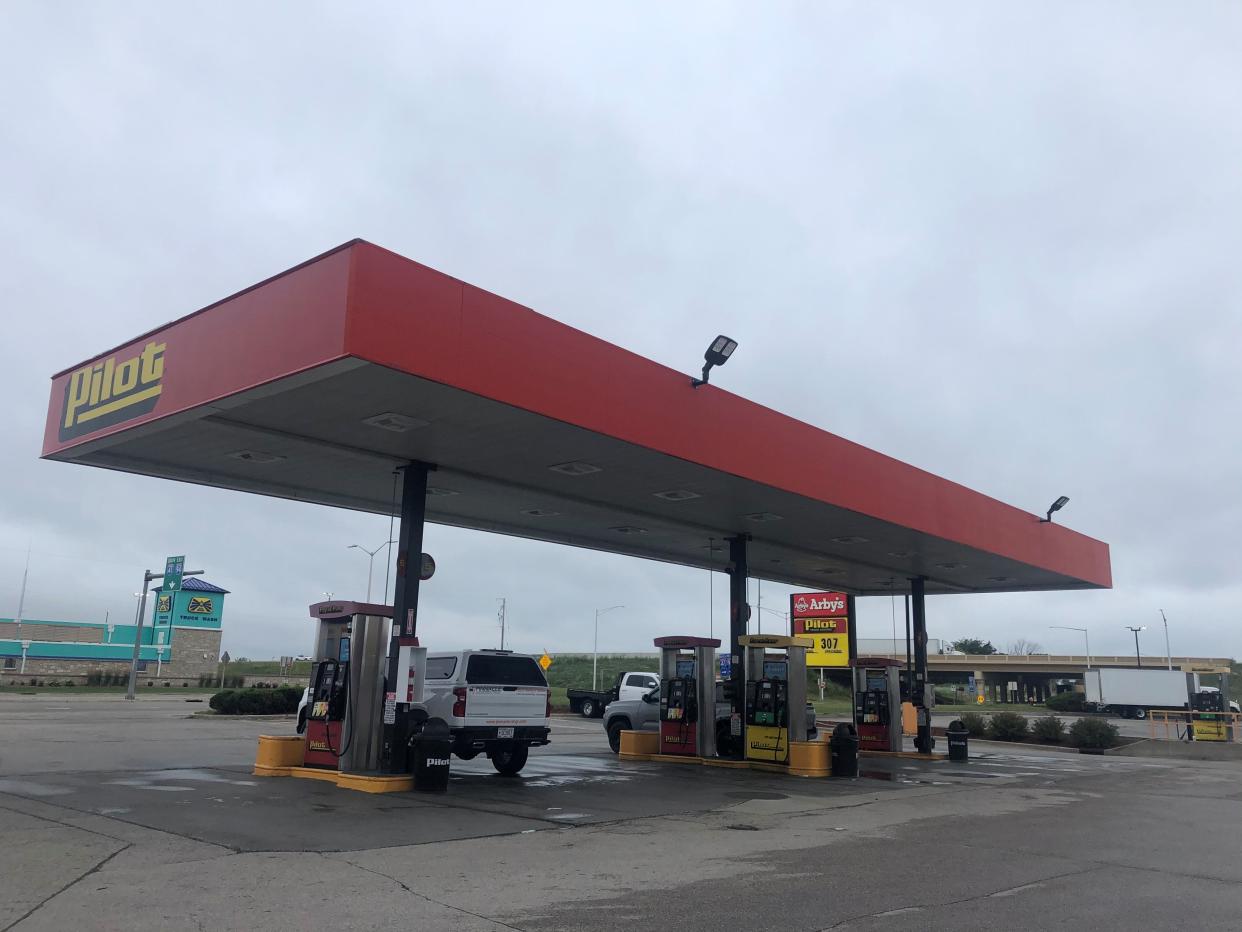 A Pilot Travel Center, 13712 Northwestern Ave., Franksville, is seen Thursday, July 15, 2021. The gas station is located just off Interstate 94 in rural Racine County. A Hartland man shot and killed 22-year-old Anthony "Nino" Griger of Elkhorn while Griger was pumping gas Tuesday morning. He also attempted three carjackings and shot at an undercover officer at a gas station two miles away, injuring him, before shooting himself in the head.
