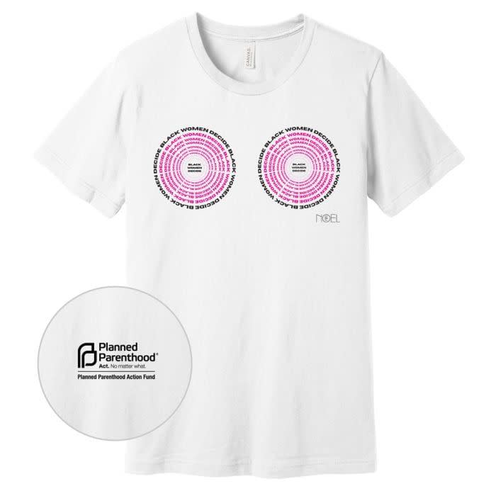 <p><a href="https://marketplace.plannedparenthood.org/actionboutique/fe-noel-t-shirt.html" rel="nofollow noopener" target="_blank" data-ylk="slk:Shop Now;elm:context_link;itc:0;sec:content-canvas" class="link rapid-noclick-resp">Shop Now</a></p><p>Fe Noel Black Women Decide T-shirt</p><p>plannedparenthood.org</p><p>$45.00</p><span class="copyright">Hearst Owned</span>