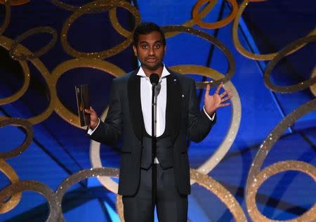 Aziz Ansari presents an award at the 68th Primetime Emmy Awards in Los Angeles, California, U.S., September 18, 2016. REUTERS/Mike Blake