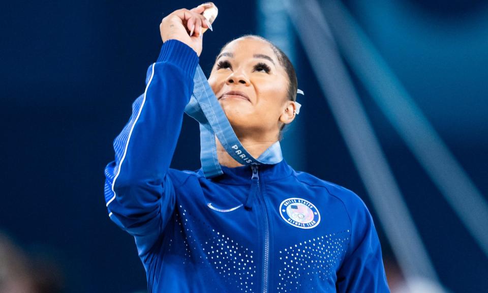 <span>Jordan Chiles is facing the prospect of losing the bronze medal she believed she had rightfully earned.</span><span>Photograph: Tom Weller/VOIGT/Getty Images</span>