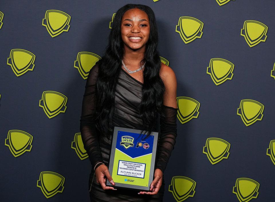 Kiwanis Club's Marion County Girls Athlete of the Year: Pike's Autumn Rucker poses for a photo during the Indiana High School Sports Awards on Wednesday, April 19, 2023 at Clowes Memorial Hall in Indianapolis.