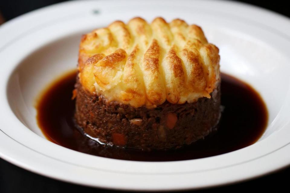 Icon: the group's famous shepherd's pie (John Carey)