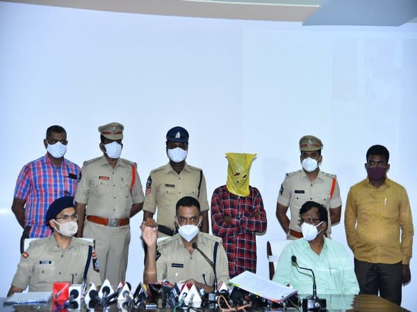 A visual of the police with the arrested accused in Andhra Pradesh. 