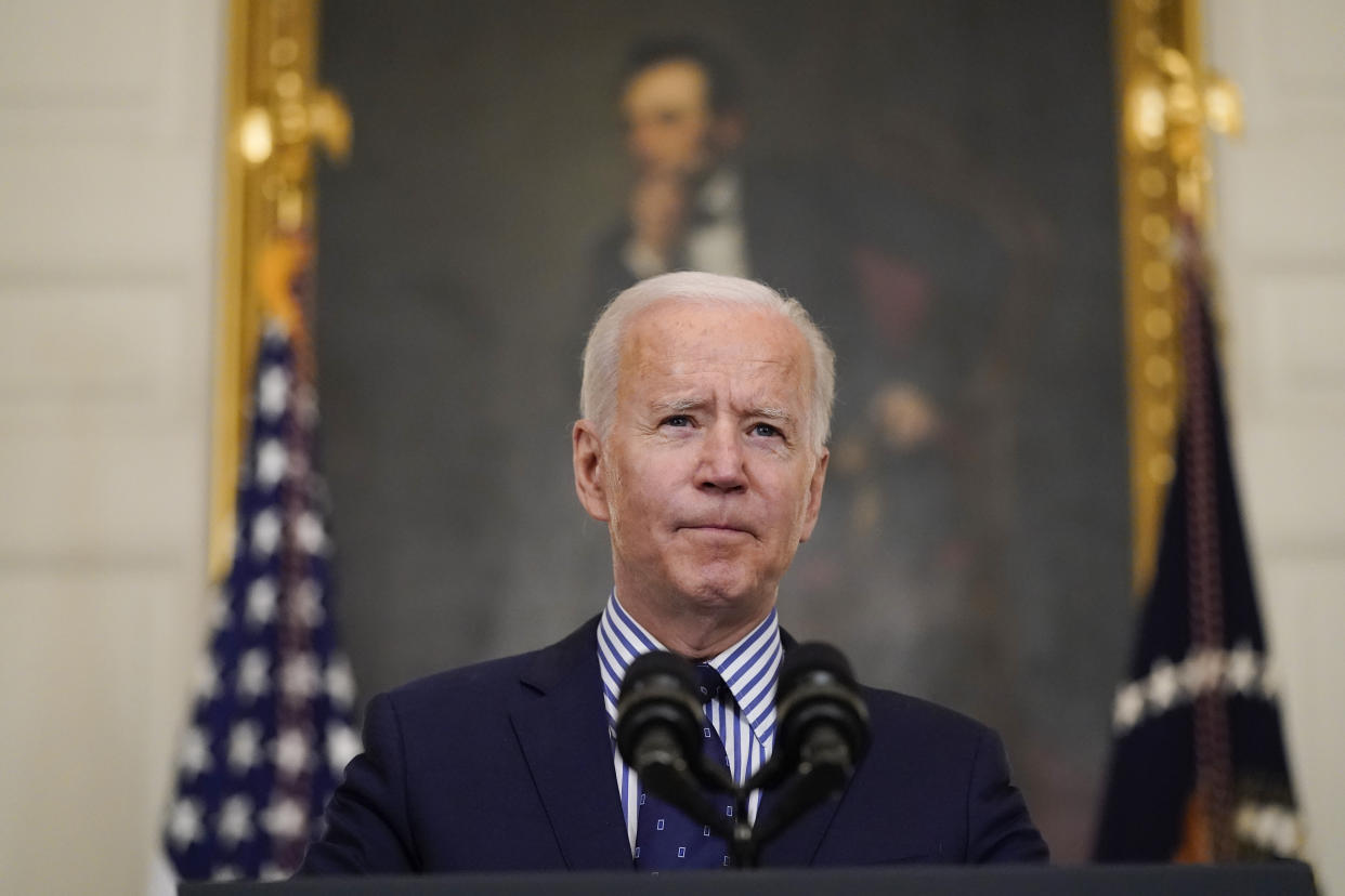 President Biden at the White House on Saturday. (Alex Brandon/AP)