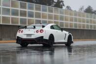 <p>The ultimate street-legal GT-R also gets lighter 20-inch wheels with a new nine-spoke design. They're wrapped in a set of newly designed Dunlop tires that provide a bigger contact patch for higher cornering force and better steering response.</p>