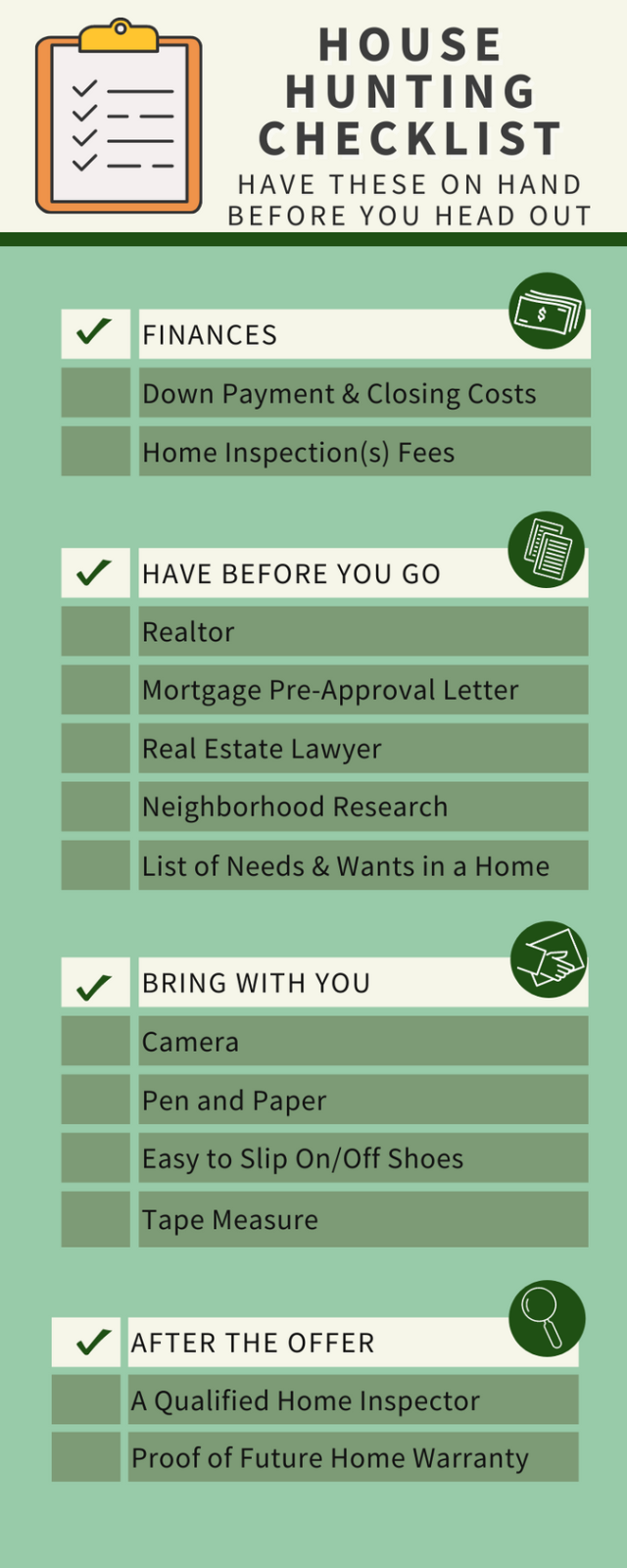 The Complete House Hunting Checklist