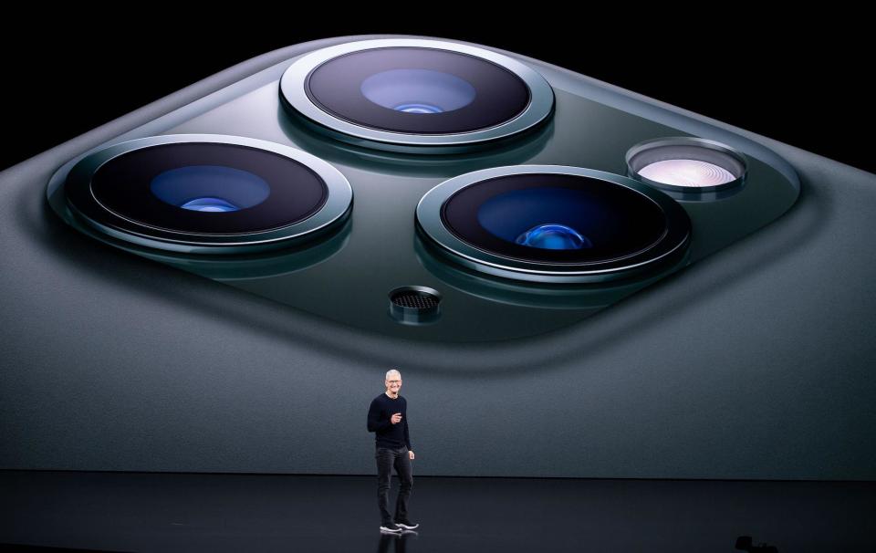 Apple CEO Tim Cook speaks on-stage during a product launch event at Apple's headquarters in Cupertino, California on September 10, 2019: JOSH EDELSON/AFP via Getty Images