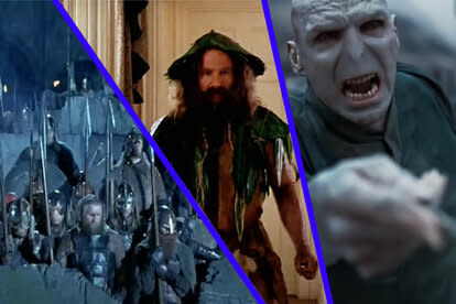 A collage featuring The Lord of the Rings: The Two Towers (2002); Jumanji (1995); Harry Potter and the Deathly Hallows - Part 2 (2011)