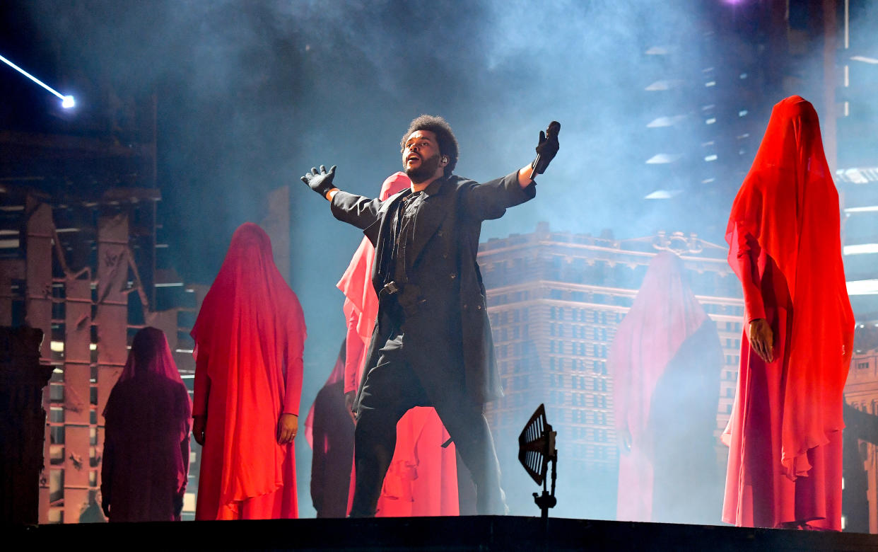 The Weeknd performing his After Hours Til Dawn Tour earlier this year. (Photo: Paras Griffin/Getty Images)