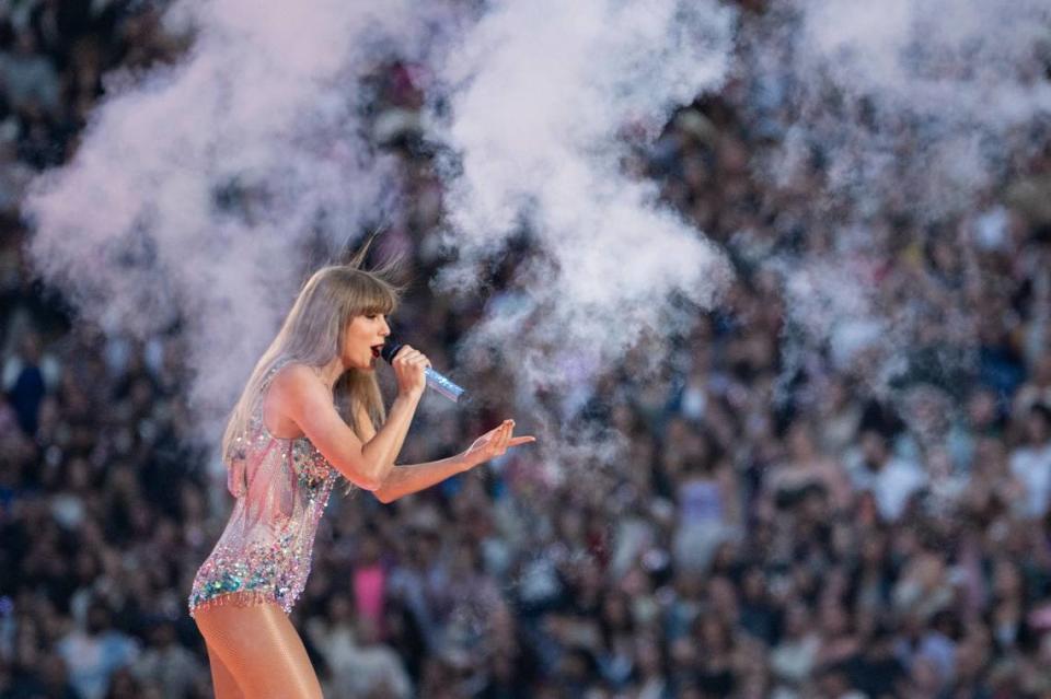 Singer Taylor Swift performs at Levi’s Stadium on Friday, July 28, 2023, in Santa Clara, in the first of two concerts at the stadium.