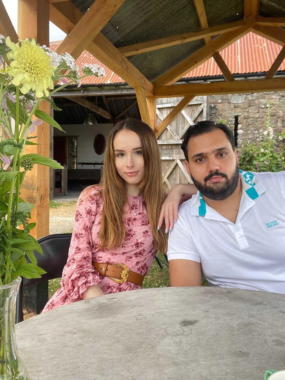 Isajeva, pictured with her husband Sandeep, has been waiting for three years (Diana Isajeva)