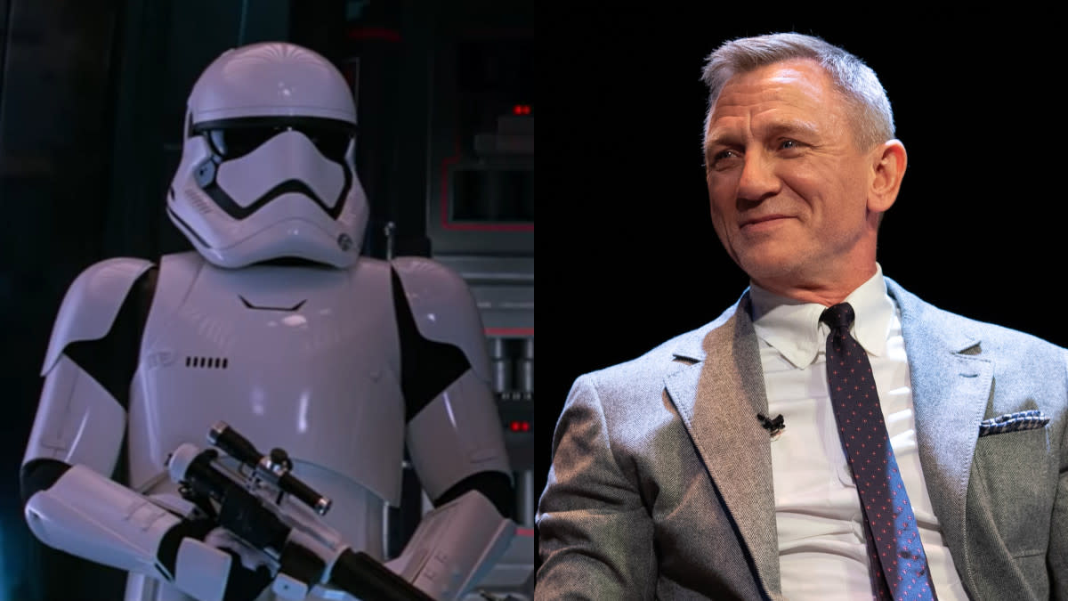 Daniel Craig played a Stormtrooper in the 2015 Star Wars movie The Force Awakens. (Disney/Getty)