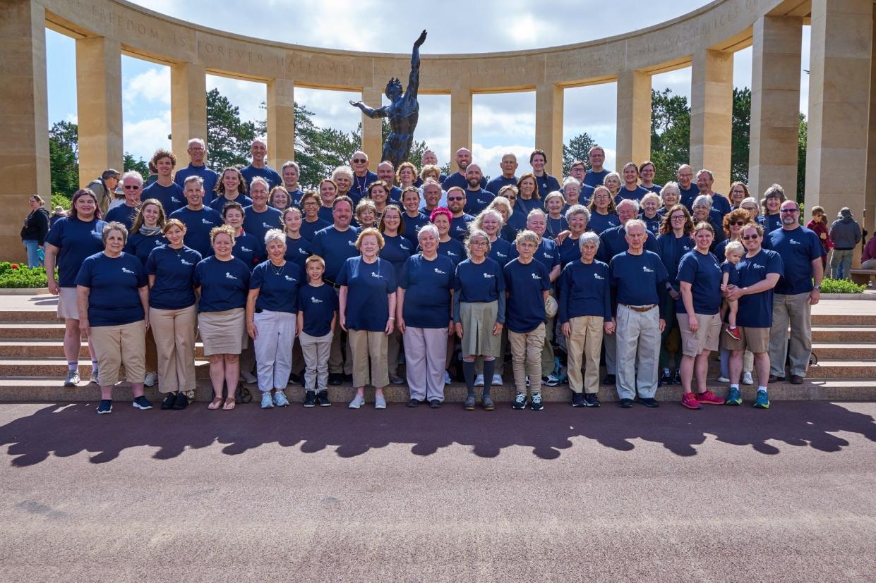 Earlier this month, the Chancel Choir at Christ Presbyterian Church in Canton took part  in the Paris Musical Festival commemorating the 80th anniversary of D-Day. The visit included performing at the Normandy American Cemetery and Memorial on July 4.