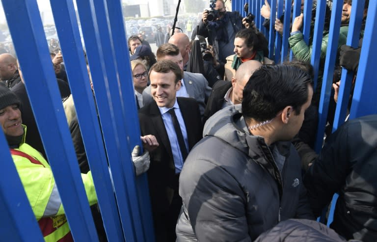 Emmanuel Macron's visit to the same factory was chaotic