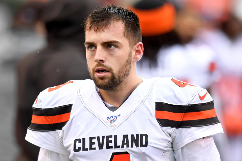 Kicker Austin Seibert is no longer with the Cleveland Browns after missing an extra point and a field goal against the Ravens on Sunday. (Photo by: 2019 Nick Cammett/Diamond Images via Getty Images)