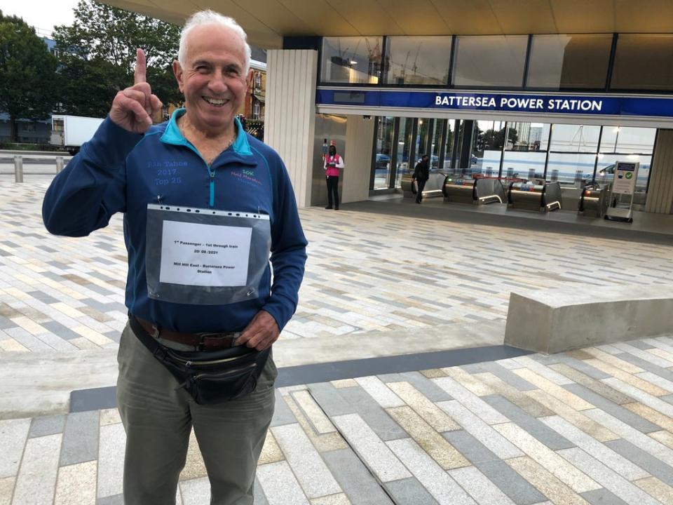 Record breaker: Peter Torre, the first person to travel direct from Mill Hill East to Battersea Power Station (Simon Calder)