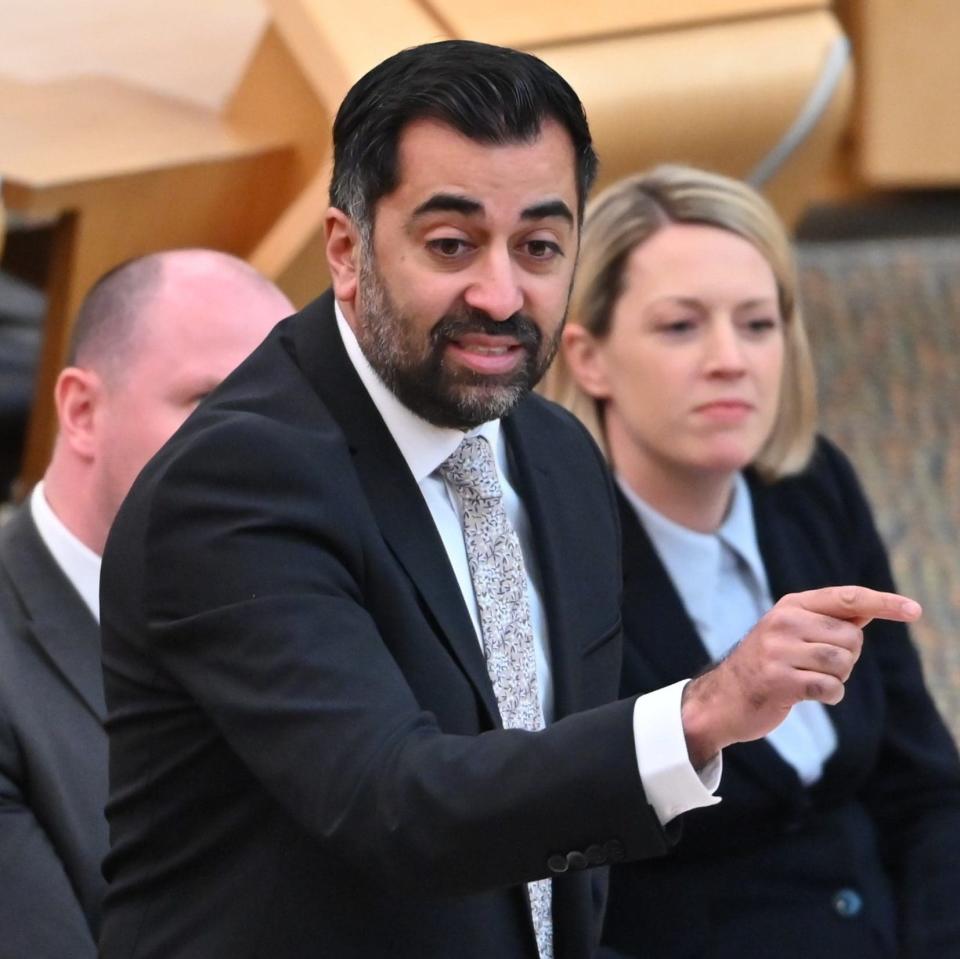 Humza Yousaf speaking at Holyrood