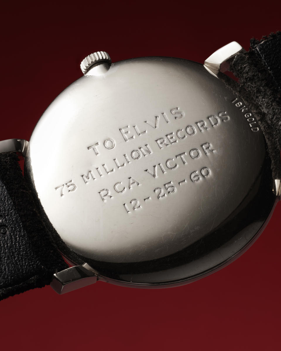 Detail of Omega's Elvis Presley Diamond Encrusted Wristwatch
