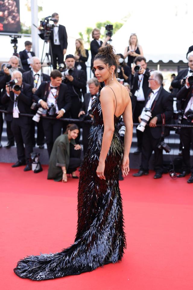 Deepika Padukone stuns in custom red Louis Vuitton gown