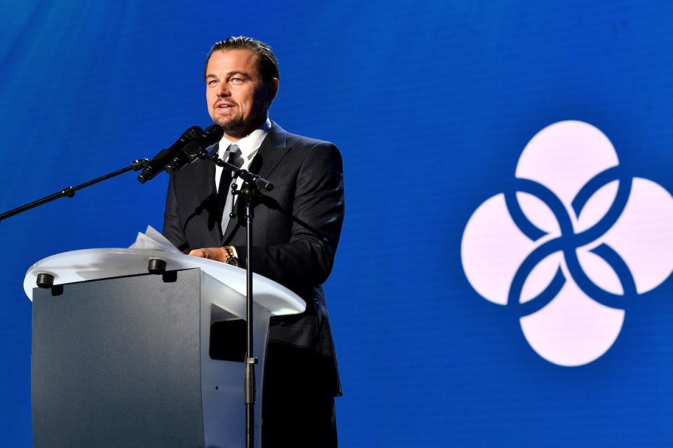 <p>The host of the gala started the night off by addressing the audience of A-listers. (Photo by Venturelli/Getty Images for LDC Foundation) </p>