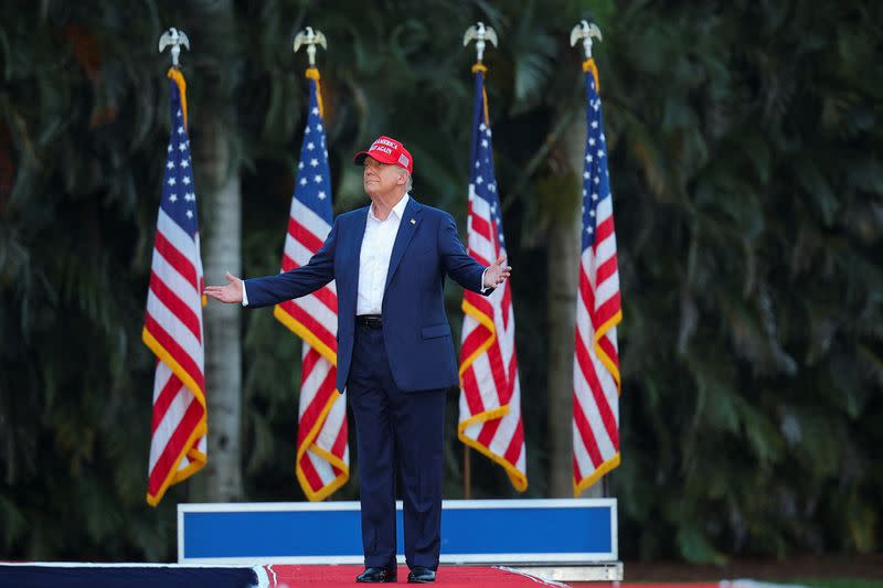 Republican presidential candidate and former U.S. President Trump holds campaign rally in Doral