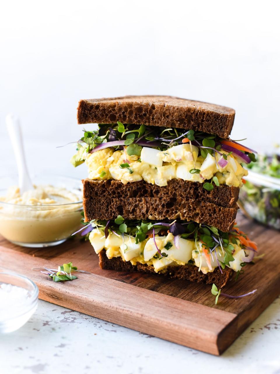 Hummus and Tahini Egg Salad Sandwich from Kitchen Confidante