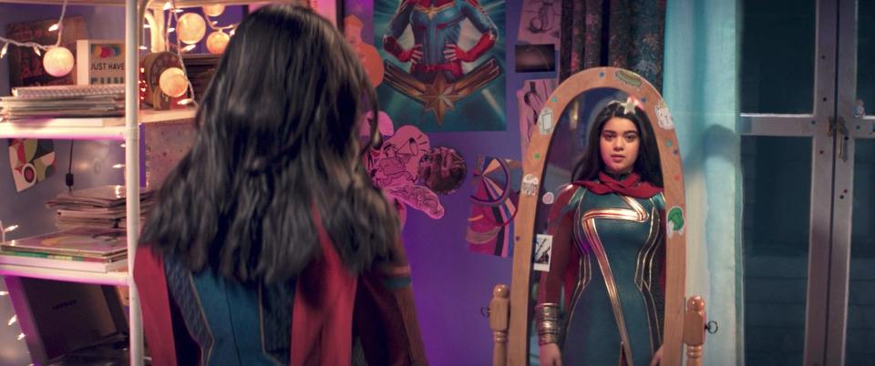 Iman Vellani as Kamala Khan/Ms. Marvel in the "Ms. Marvel" season finale.