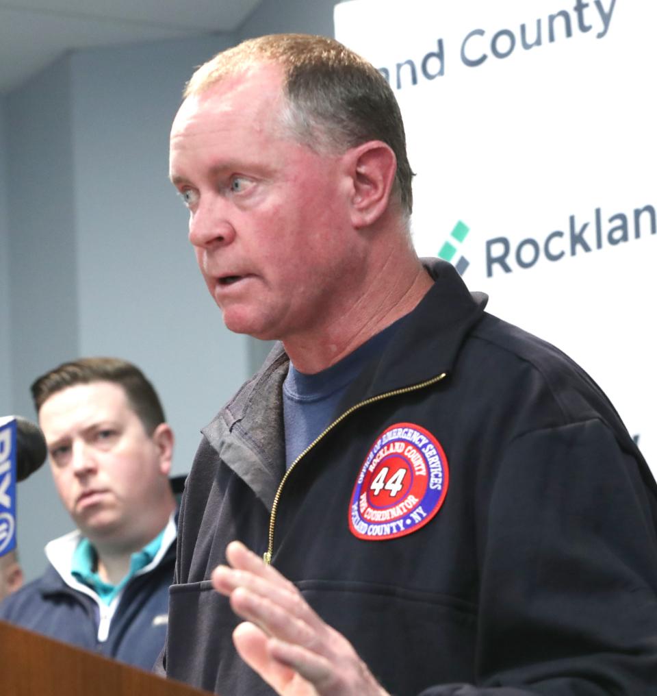 Rockland County Fire Coordinator Chris Kear speaks during a press conference at the Rockland County Allison-Paris building about a fatal fire on Lake St. in Spring Valley March 4, 2023.