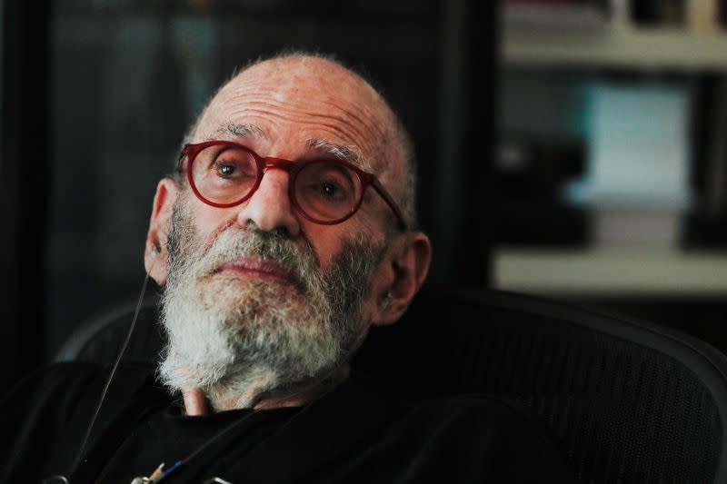 AIDS activist and author Larry Kramer poses for a portrait in his apartment in New York