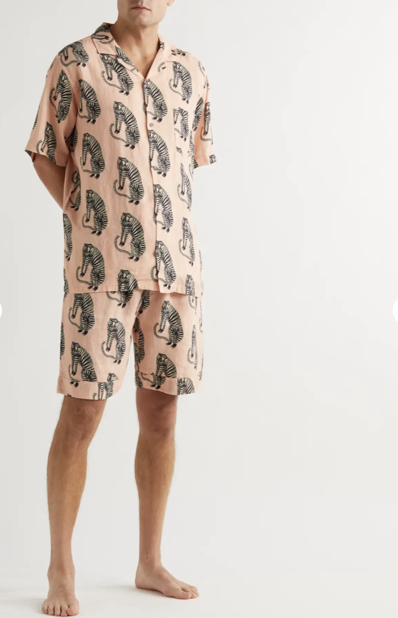 8) Printed Linen Pyjama Shorts