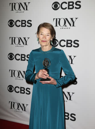 72nd Annual Tony Awards - Photo Room - New York, U.S., 10/06/2018 - Glenda Jackson poses with her award for Best performance by an actress in a leading role in a play for "Edward Albee's Three Tall Women." REUTERS/Brendan McDermid