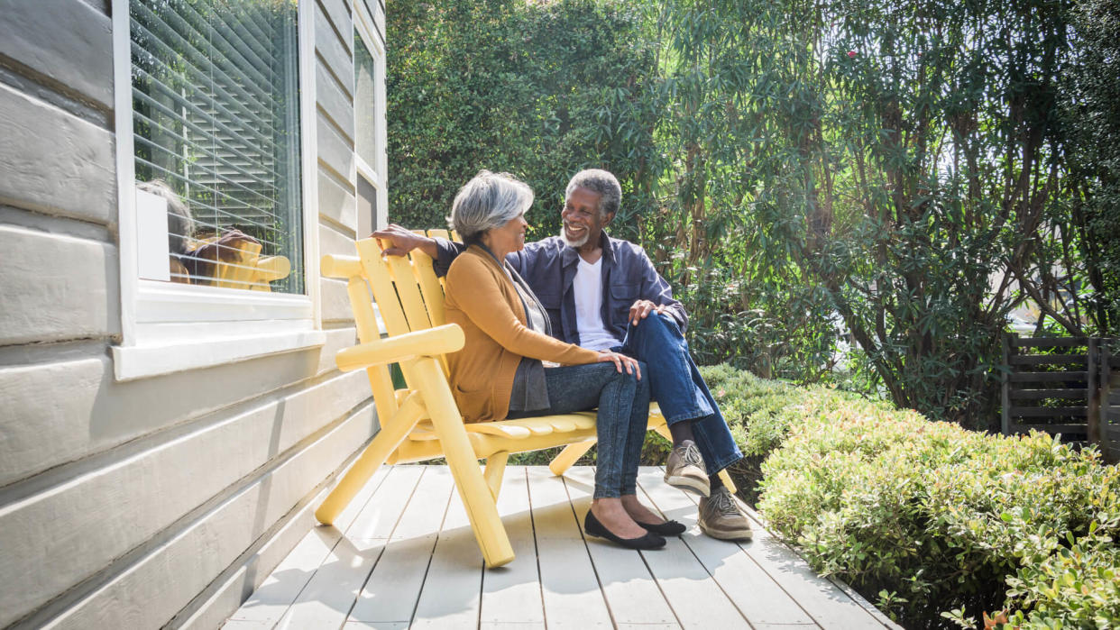 couple sitting on a bench