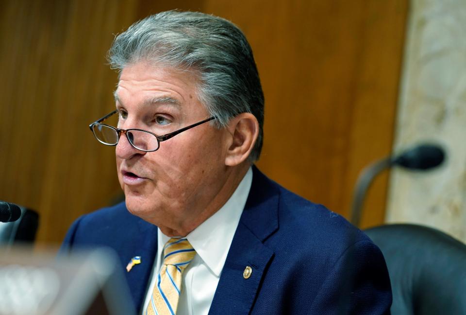 Sen. Joe Manchin, D-W.Va., says "we cannot add fuel to the inflation fire" amid rising consumer prices.