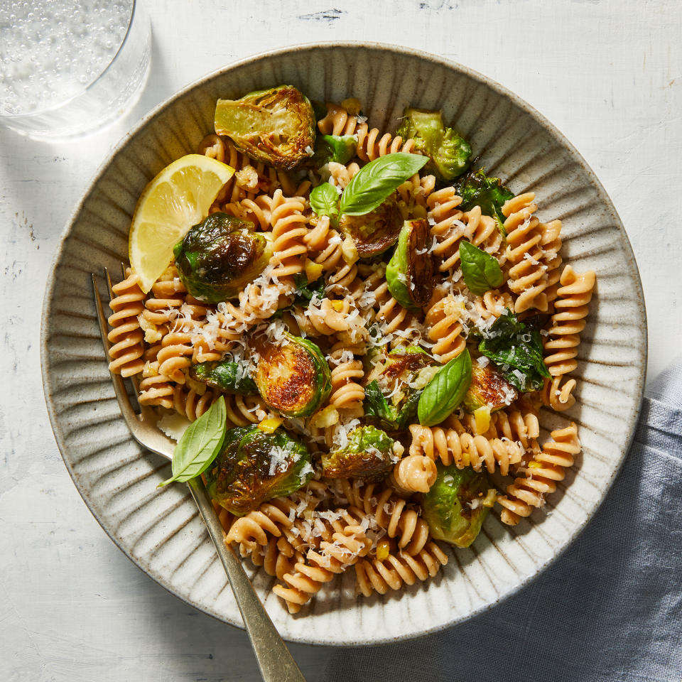 Roasted Brussels Sprouts Pasta with Lemon