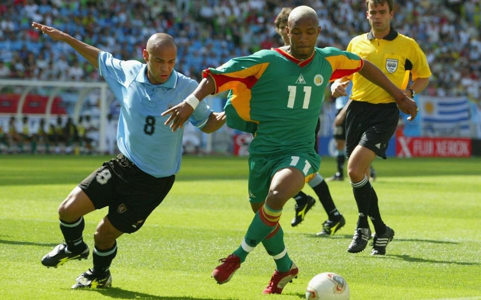 El Hadji Diouf on duty for the Lions of Teranga at the 2002 World Cup - Ben Radford/Getty Images