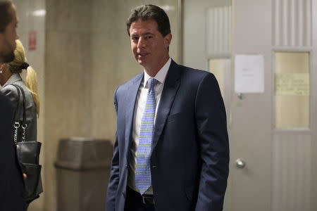 Joel Sanders, former CFO for law firm Dewey and Leboeuf, exits the courtroom at Manhattan Criminal Court in New York, September 16, 2015. REUTERS/Brendan McDermid