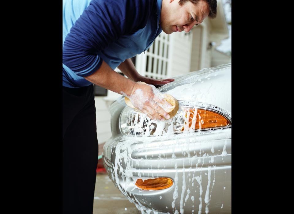 Doing your own car wash (instead of the professional one) can burn <a href="http://www.fitday.com/fitness-articles/fitness/weight-loss/calories-burned-doing-household-chores.html" target="_hplink">close to 150 calories</a>. 