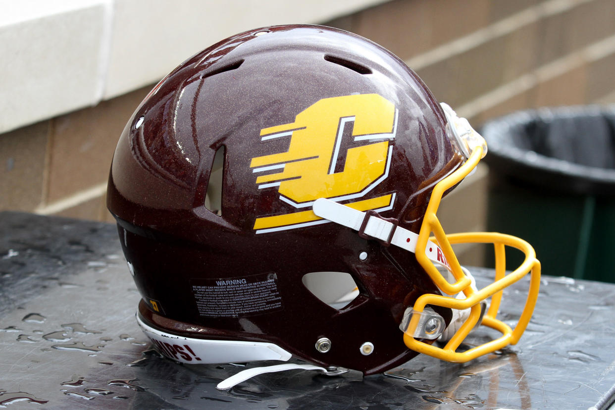 A Central Michigan Chippewas helmet