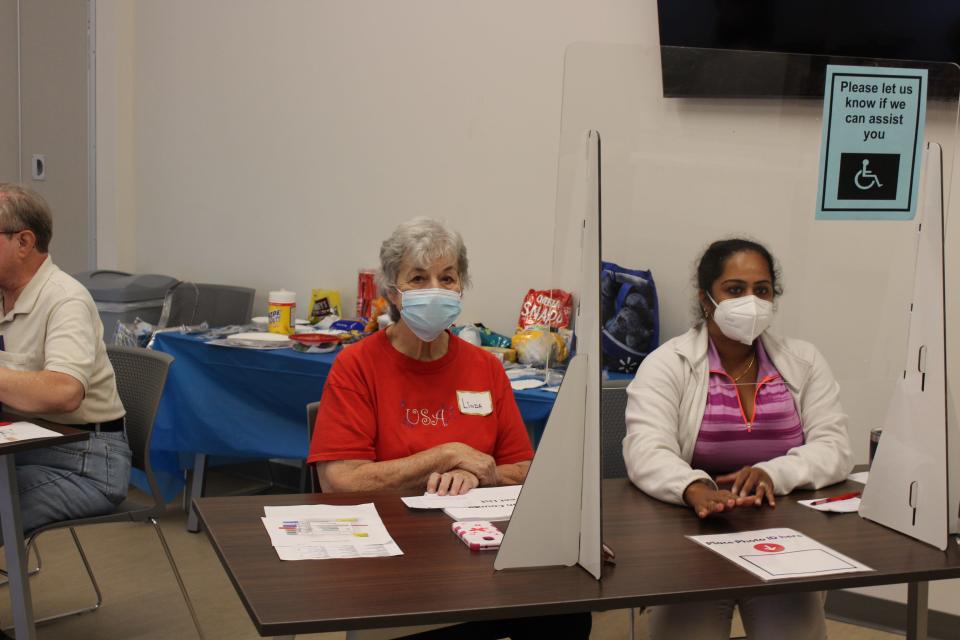 Anderson County Election Commission poll workers await voters at the Oak Ridge Senior Center on Thursday, Aug. 4.