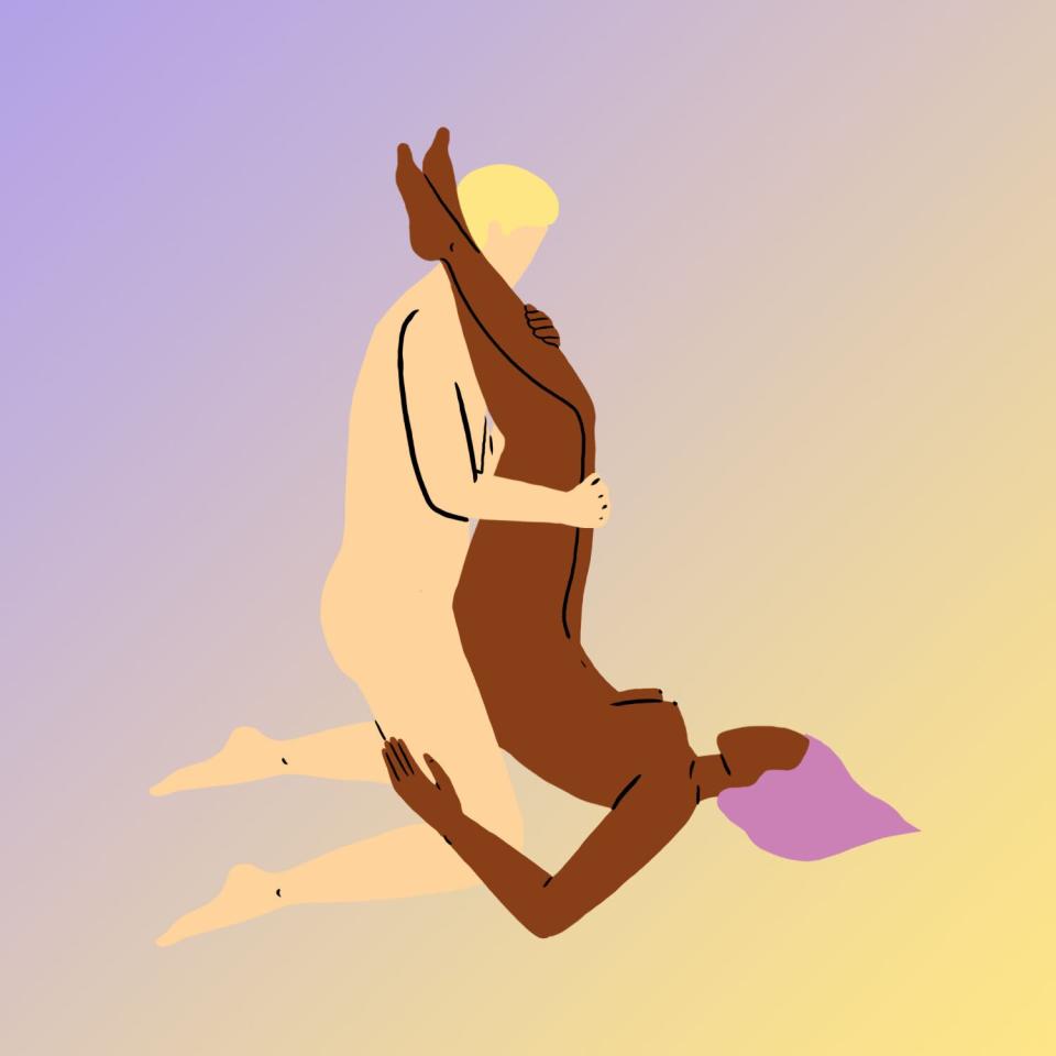 Yoga missionary sex position illustration