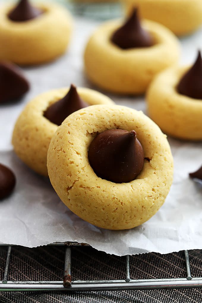 Chocolate Pumpkin Thumbprint Cookies