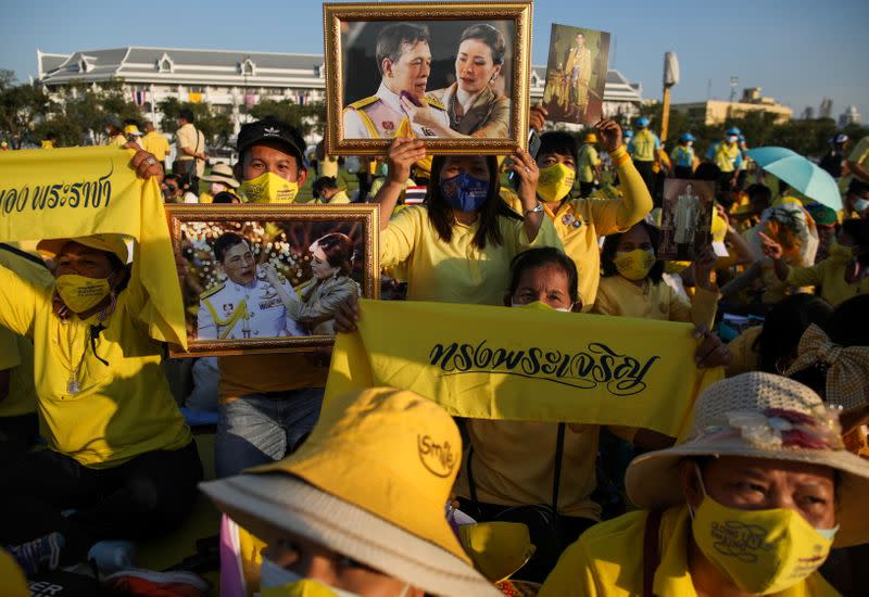 Candlelight vigil to remember the birthday of Thailand's late King Bhumibol Adulyadej, in Bangkok