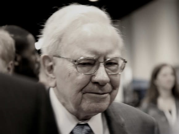 Warren Buffett at a Berkshire Hathaway shareholders meeting.