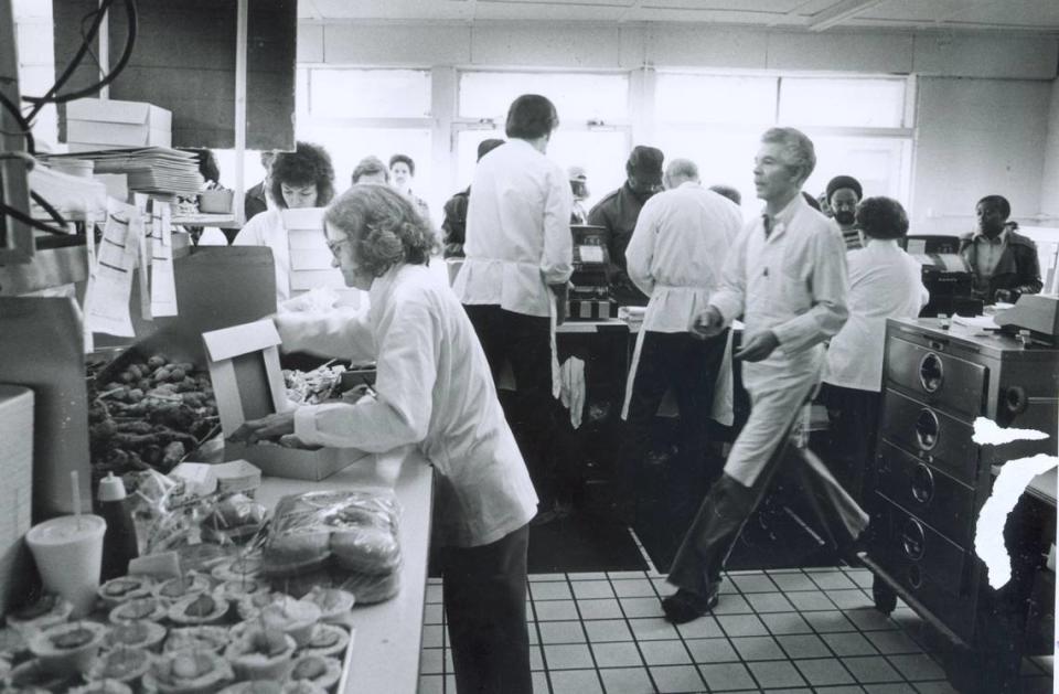 Undated photo a lunch crowd at Price’s Chicken Coop in Charlotte. N.C.