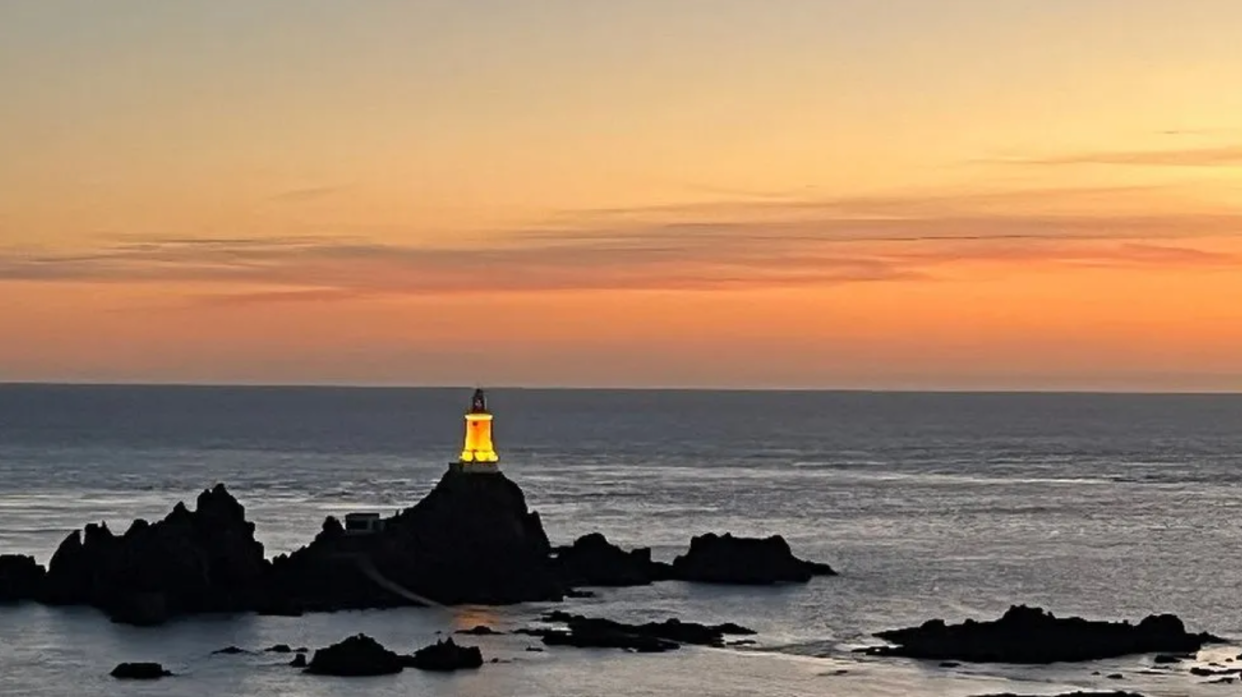 Corbière lighthouse lit up 