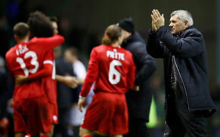 Britain Football Soccer - Scotland v Canada - International Friendly - Easter Road, Edinburgh, Scotland - 22/3/17 Canada coach Octavio Zambrano celebrates after the match Action Images via Reuters / Jason CairnduffLivepic