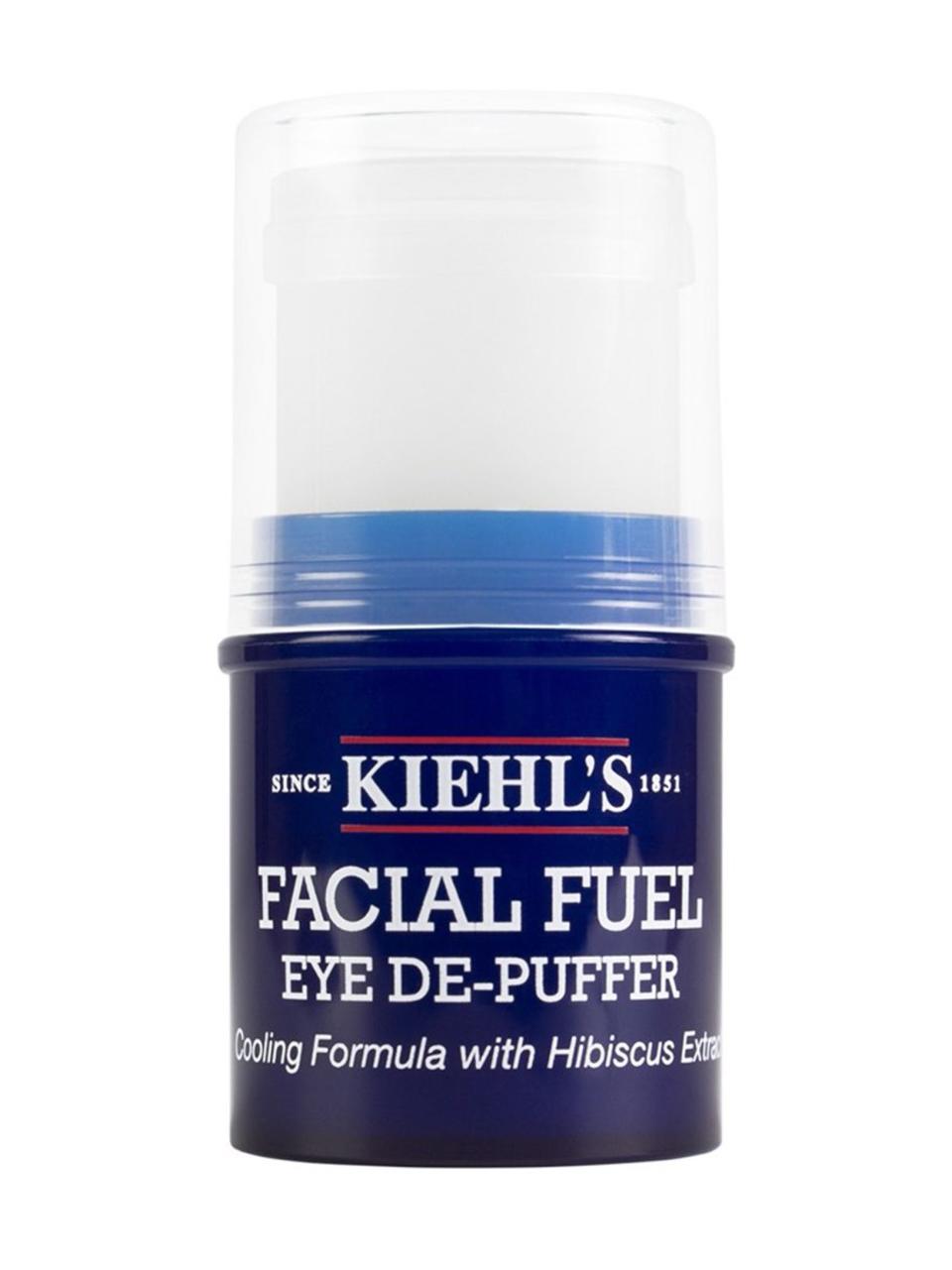 <p><b>The Problem:</b> <em>You've gazed into your computer screen all day like a drone, and now your eyes are fatigued.</em></p><p><b>The Solution:</b> <em><b>Kiehl's Facial Fuel Eye De-Puffer</b></em></p><p>It contains hibiscus extract (which cools your face) and caffeine (which stimulates your eyes the way coffee stimulates your brain). It goes on like ChapStick; apply it in the back of a cab and no one will know you've worked a 90-hour week.</p><p>$20 for 0.17 oz., <a rel="nofollow noopener" href="http://www.kiehls.com/facial-fuel-eye-de-puffer/804.html?mbid=synd_yahoobeauty&skimproduct=13317907c76a98f9e8b69020779c6384" target="_blank" data-ylk="slk:buy it now at kiehls.com;elm:context_link;itc:0;sec:content-canvas" class="link ">buy it now at kiehls.com</a>*</p>