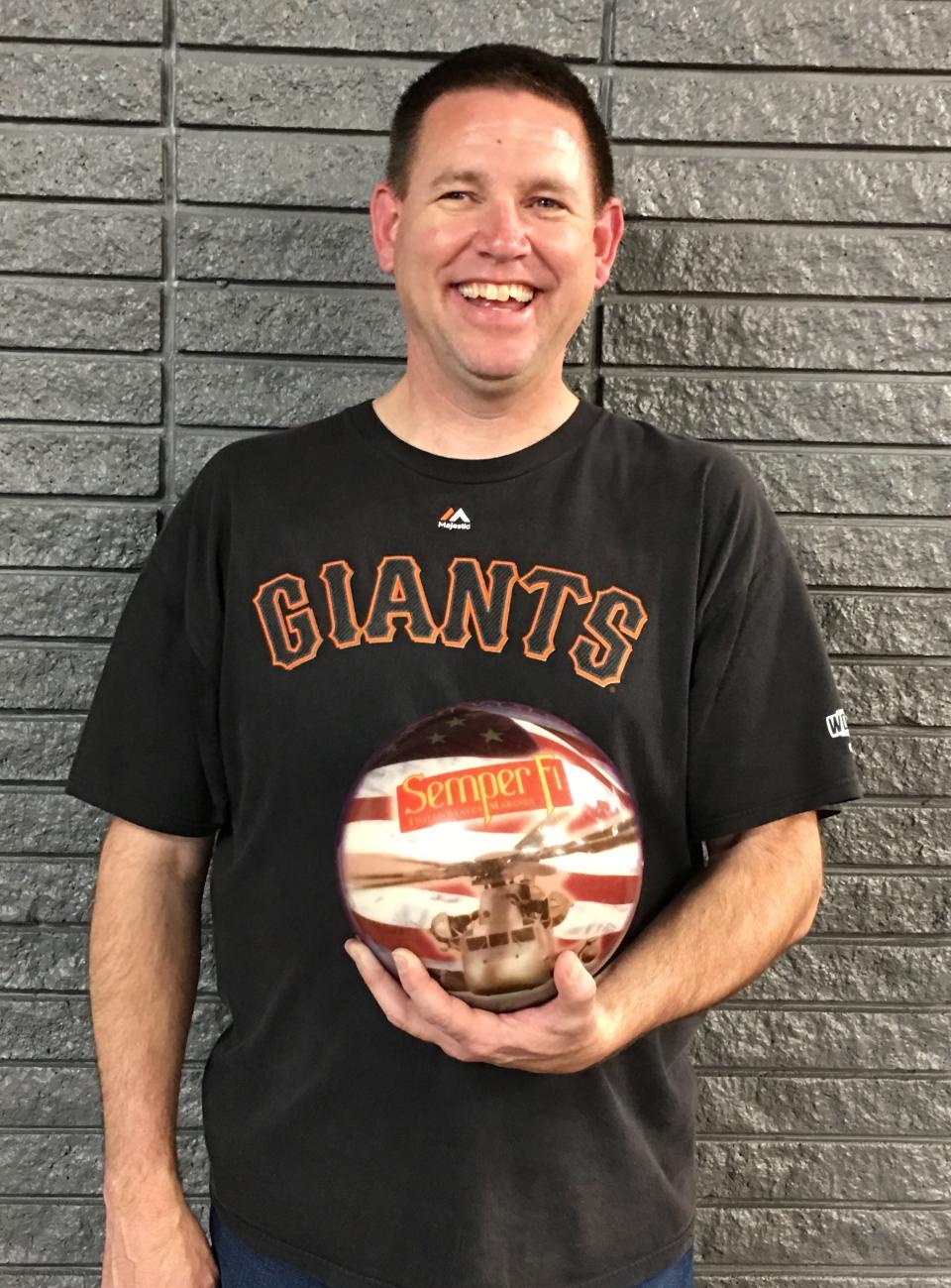 Russ Harkins poses at Dixie Bowl. One St. George's top bowlers since moving to the area in 2019, Harkins rolled a 728 series last week, three months to the day after having knee replacement surgery.